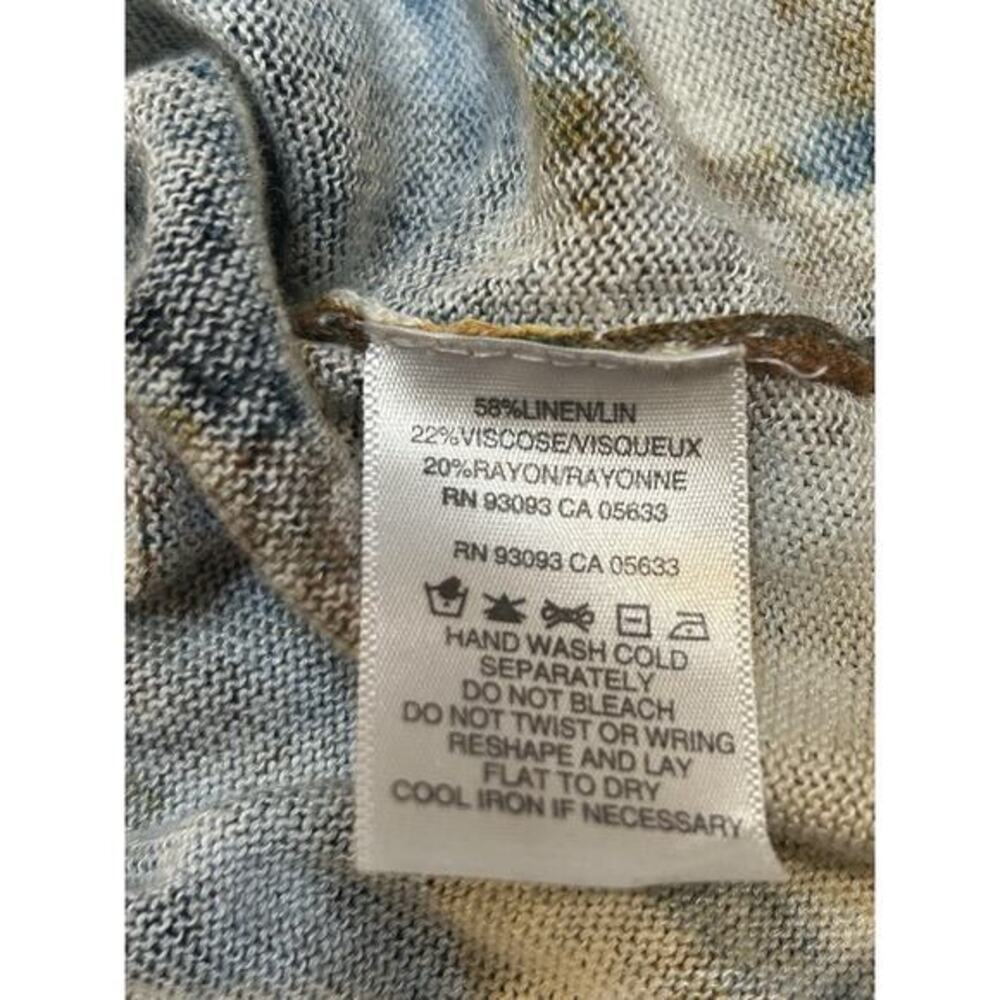 Nic + Zoe Watercolor Print Linen Blend Cardigan‎ Sz S Boho Chic Artsy - Picture 6 of 9